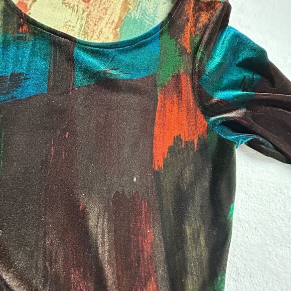 Chico's Womens Long Sleeve Abstract Tunic Top 2 Multicolor Long Sleeve Stretch - Picture 5 of 10